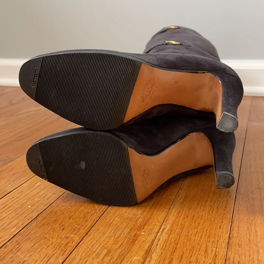 Vintage Gucci Navy Suede Boots - Picture 7 of 8